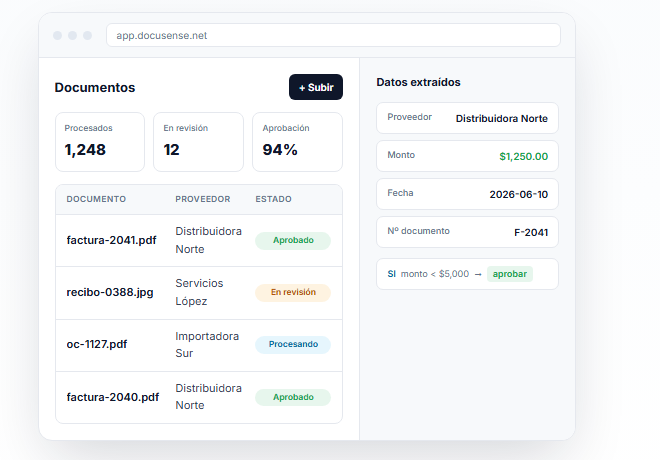 DocuSense — procesamiento inteligente de documentos